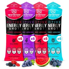 NewTrition Active Energy Shots 24ct 125mg Caffeine B12 Focus Energy Drink Pouch picture