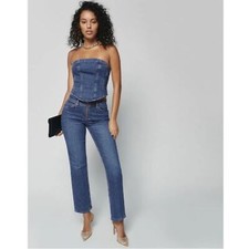 Reformation WOMENS SIZE 28 Julianna Zip Straight Leg Mid Rise Jeans Mesa Wash picture