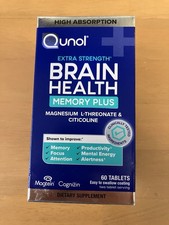 Qunol Extra Strength Brain Health Memory Plus Supplement 60 Tabs. *SHIPS FREE* picture