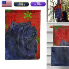 Caroline's Treasures SS4708CHF Chow Chow Red Green Snowflakes Canvas House Flag picture