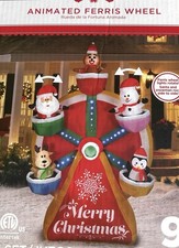 NEW 2021 GEMMY 9’ ANIMATED Lighted Christmas Ferris Wheel inflatable Airblown picture