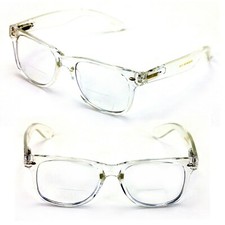 2 Pairs of Transparent Frame Bifocal Reading Glasses - Retro Bi-Focal Reader picture