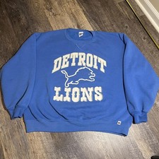 Vtg 1990s Detroit Lions Sweatshirt NFL Football Team Blue shirt RM3134 picture