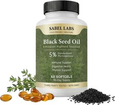 Sabel Ethiopian Black Seed Oil, Cold Pressed Black Seed Oil Capsules, 5% Thymoqu picture