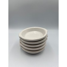 Vintage DCC 612 USA White Ceramic Au Gratin Dishes Set of 5 Ramekin Handles picture