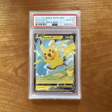 2021 Pokemon Celebrations - Pikachu V Black Star Promo Holo SWSH143 PSA 10 picture
