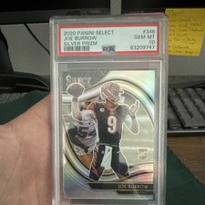 Panini 2020 Select Field Level Joe Burrow Silver Prizm RC #346 PSA 10 picture