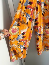 Vintage 80s 90s Crisca 100% Silk Wide Leg Pants Tribal Festival  NWT EU 38 US 6 picture