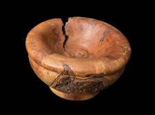 VTG Burl Wooden Mortal Bowl Rich Grain Texture & Color 6.5” X 3” Decor Display picture