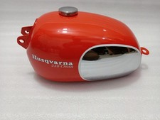 Husqvarna Husky 250 Cross Steel Chrome & Red Painted Fuel Petrol Tank 1968 -1969 picture