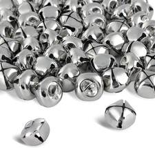 BigOtters 50 Pcs Jingle Bells for Crafting, 1 Inch Craft Bulk Silver picture