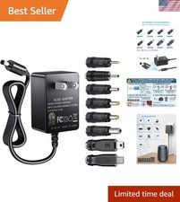 Versatile 5V 2A Power Supply - AC100-240V Adapter with 8 Plug Tips & 5FT Cord picture