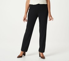 Susan Graver Women's Plus Sz Pants 2X Essentials Reg Liquid Knit Black A228083 picture