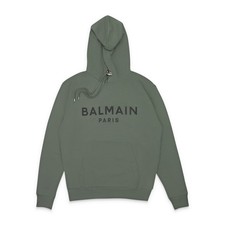 NWT BALMAIN LOGO GREEN BLACK HOODIE SIZE XL $995 picture