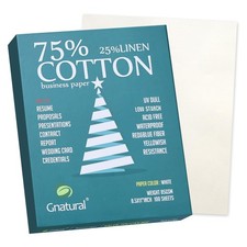 75% Cotton 25% Linen Business Paper, 85gsm 8.5”×11” Inkjet Printer Paper, Wat... picture