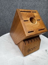 Cutco - Solid Oak Wooden Knife Block - 13 Slot - Knives Display Holder picture