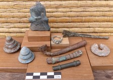 Ancient Thai Bronze Buddha Sukhothai Ayutthaya Field Find Metal Lot 500BCE-1800C picture