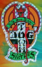 DOGTOWN Red Dog Jim Muir Suicidal Tendencies Silver Prism Skateboarding Sticker picture