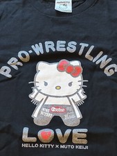 Hello Kitty x Keiji Muto 2011 Official Sanrio Loves Pro Wrestling T-Shirt L RARE picture