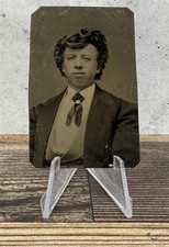 Tintype Free African American Woman c1860s Sixth Plate Hand-Tinted Portrait picture