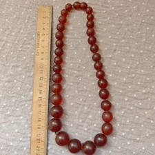 Amber necklace Stone Beads Vintage Soviet Baltic  jewelry 67 g. picture