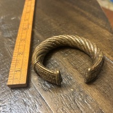 Antique Brass West African Manilla Currency Slave Bracelets Brass Bronze Ornate picture