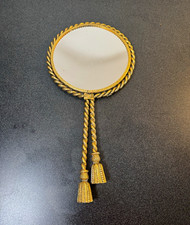 Vintage Stylebuilt Hollywood Regency Gold Rope & Tassel Hand Mirror picture
