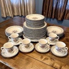 47pc VTG Mikasa Country Classics DC315 Flower Basket FLORAL PAGEANT Dish Set picture