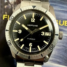 Baylor 1970s Vintage Neptune 600 Ft Diver’s Watch 36mm 17J Cal AS1803 Ref 1073 picture