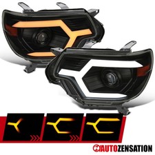 Smoke Fit 2012-2015 Toyota Tacoma Projector Headlights LED Sequential Signal picture