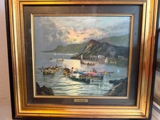 VTG - Auth Mario Galanti (1923-1998) Org Oil Painting – Italian Seascape W/COA picture