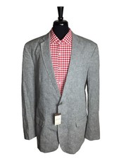 NEW Tasso Elba Island Linen Blend Mens Gray Sport Coat Blazer Size LT picture