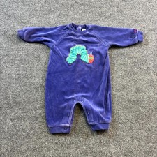 VINTAGE Carter's The Very Hungry Caterpillar Velour Romper Baby 3-6 Months Blue picture