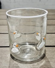 NEW Anthropologie Icon Juice Glass White Swan 17 oz picture