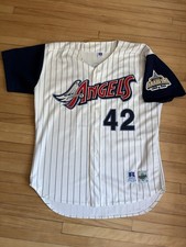 Mo Vaughn Anaheim Angels Pro Authentic Russell Athletic MLB Jersey 48 picture