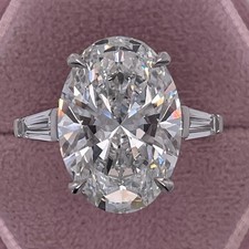 RARE 11.00 Ct White Treated Diamond Solitaire Ring In 925 Silver Certified picture