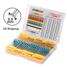 60 Values 1/4W 1% Metal Film Resistors Kit 1 ohm - 4.7M ohm 1/4 Watt 300Pcs Set picture