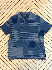 Rare 80s Polo Ralph Lauren Men's XL Indigo Patch Work Short Sleeve Polo RRL picture