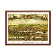 Old Map of New Brighton, PA 1883 - Vintage New Brighton Penn picture