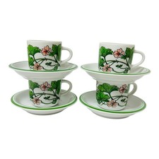 4 IKEA Spal Demitasse Cup Saucer Espresso Set Midsommar By Marguerite Walfridson picture