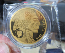 2018 Cook Islands Buffalo $5  .9999 Fine Gold Eagle Coin in Capsule & Bag, 200mg picture