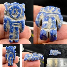 100 AD Ancient Rare  Found Lapis Lazuli Stone Unique Doll Amulet picture