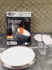 Commercial Electric Flexinstall Oval 16in. Brushed Nickel LED Ceiling Light 5CCT picture