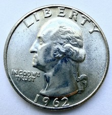 1962 D Uncirculated Washington Quarter 25¢ 90% Silver Quarter US Silver Quarter picture