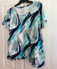 Weekends By Chico's Women's Short Sleeve Pullover Top Size 16 (Chico's Size 3) picture