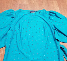 1980s Vintage Teal Green Slouchy Dress UK Size 16/18 picture