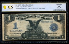 AC Fr 232 1899 $1 Silver Certificate PCGS 25 comment BLACK EAGLE picture