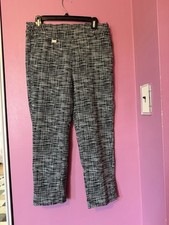 Lulu B Pull On Cropped Stretch Black-white Geometric Graphic Pants Size 12 picture