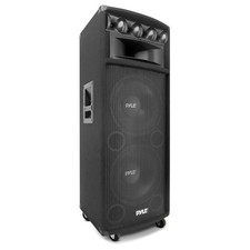 Pyle Portable Cabinet PA Speaker System - 1600 Watt Outdoor Stereo Charcoal picture