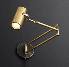 1950s Vintage Mid Century Stilnovo Solid Brass Swing-Arm Sconce Adjustable Light picture